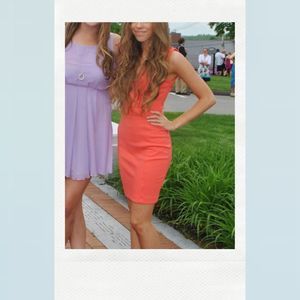 Zara Bodycon Coral Wrap Dress Size XS